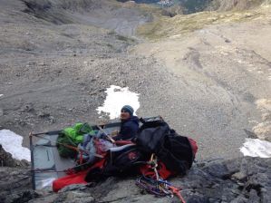 Nuit en portaledge au pilier du Nounours, voie Ours qui fouille, Olan