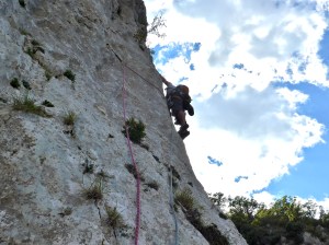 Pilier gauche du fauteuil - Cinquième longueur, dans une jolie dalle