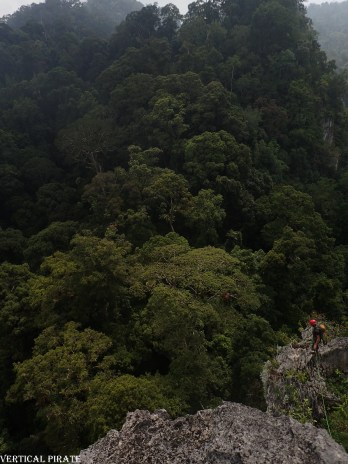 Sur l'arête sommitale