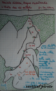 Topo de la voie "les 133 œillets"
