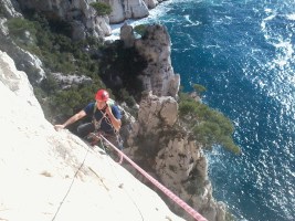 Gary entame la traversée en dalle du Linceul!