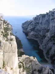Depuis le haut de la voie, la calanque d'En Vau