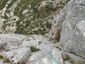 Troisième longueur, vue du haut