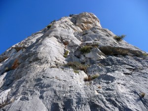 La paroi du casque et la ligne du dièdre tordu